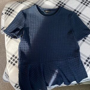 Banana Republic Navy Textured Blouse